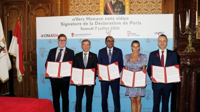 Signature de la Déclaration de Paris « Vers Monaco sans sida »